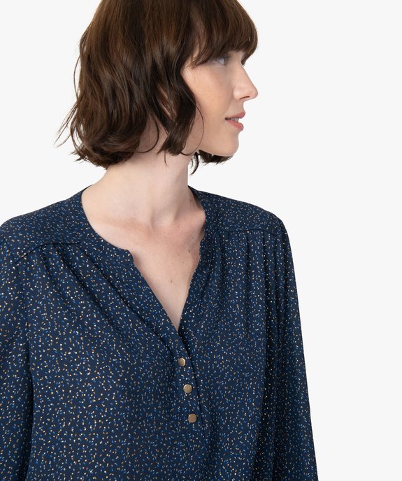 Blouse femme imprimée avec manches retroussables vue2 - GEMO(FEMME PAP) - GEMO