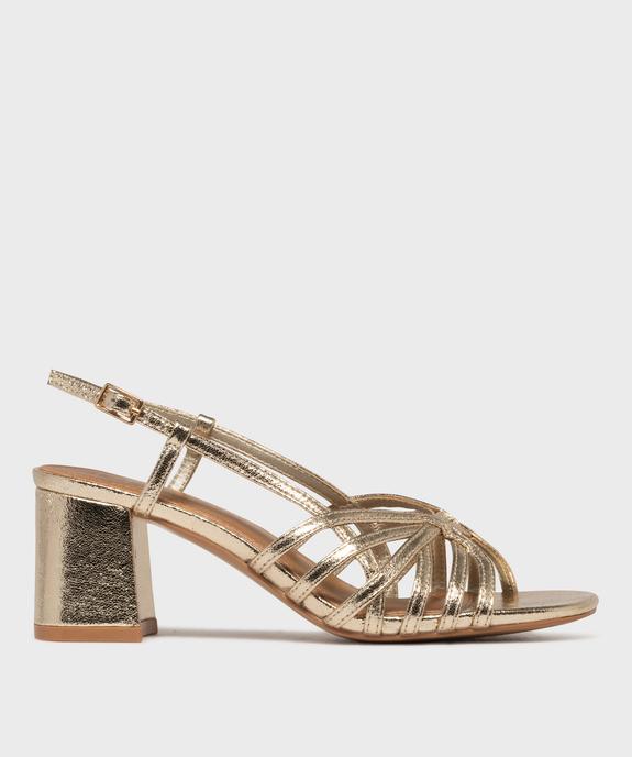 Sandales à talon en matière métallisée femme - Follow Me vue1 - FOLLOW ME - GEMO