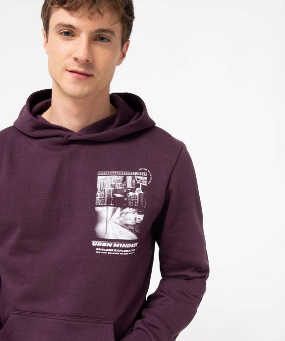 Sweat homme à capuche avec motif streetwear vue2 - GEMO (HOMME) - GEMO