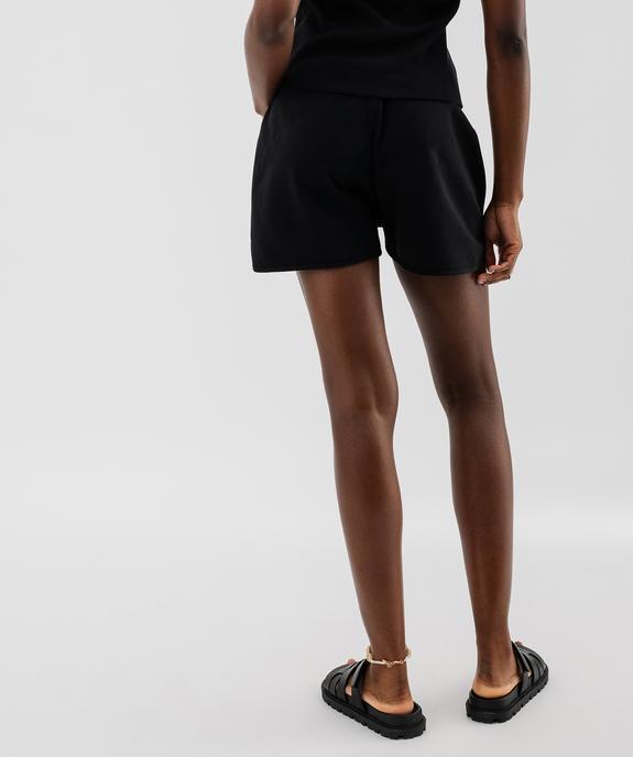 Short en maille French Terry avec taille ajustable femme vue3 - GEMO 4G FEMME - GEMO