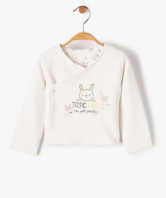 Gilet bébé cache-cœur réversible - Petit Béguin vue1 - PETIT BEGUIN - GEMO