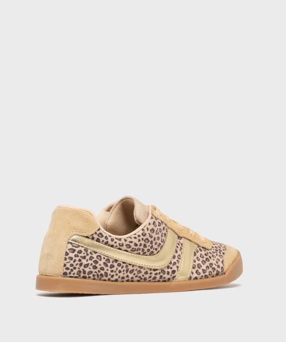 Baskets basses à lacets imprimé léopard femme - Camps United vue4 - CAMPS - GEMO