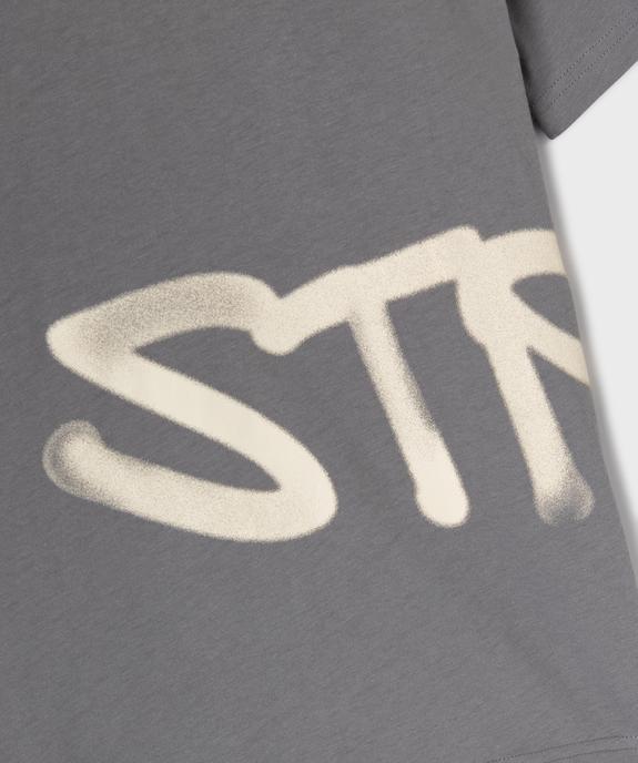 Tee-shirt manches courtes en coton imprimé devant et dos garçon vue2 - GEMO 4G GARCON - GEMO