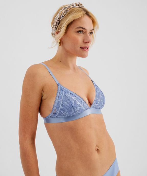 Soutien-gorge triangle en dentelle avec mousses amovibles femme vue1 - GEMO(HOMWR FEM) - GEMO