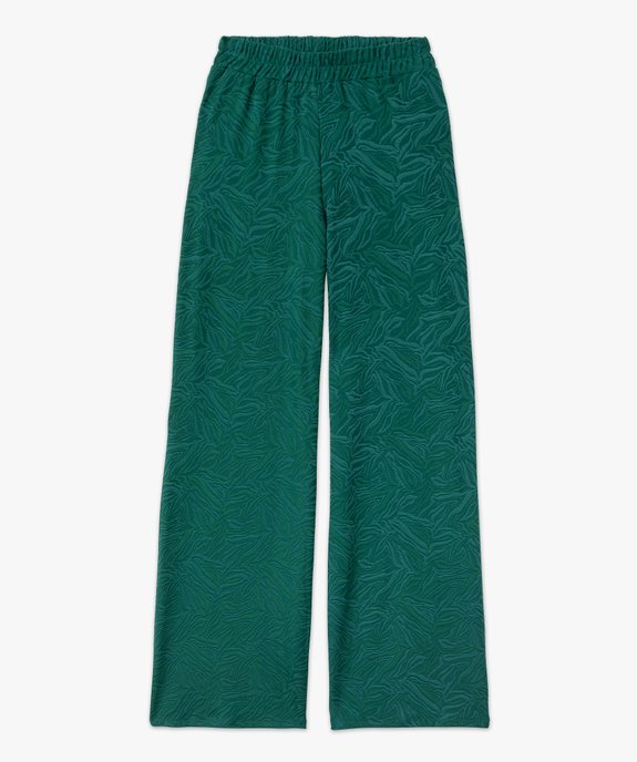 Pantalon en maille texturée coupe ample avec taille élastique femme vue4 - GEMO(FEMME PAP) - GEMO
