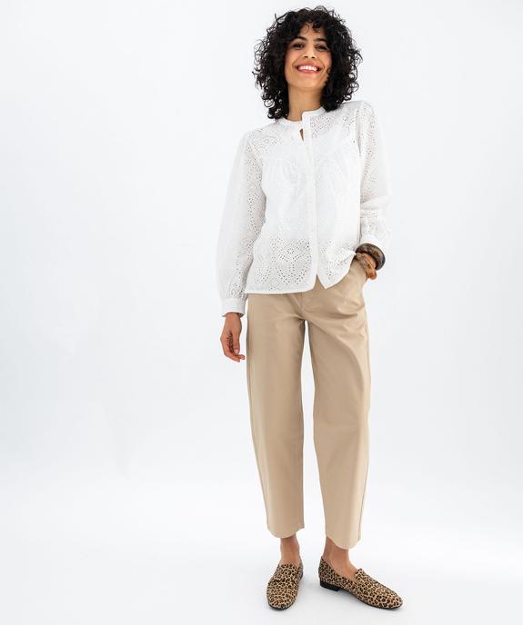 Pantalon en coton stretch coupe carotte femme vue5 - GEMO 4G FEMME - GEMO