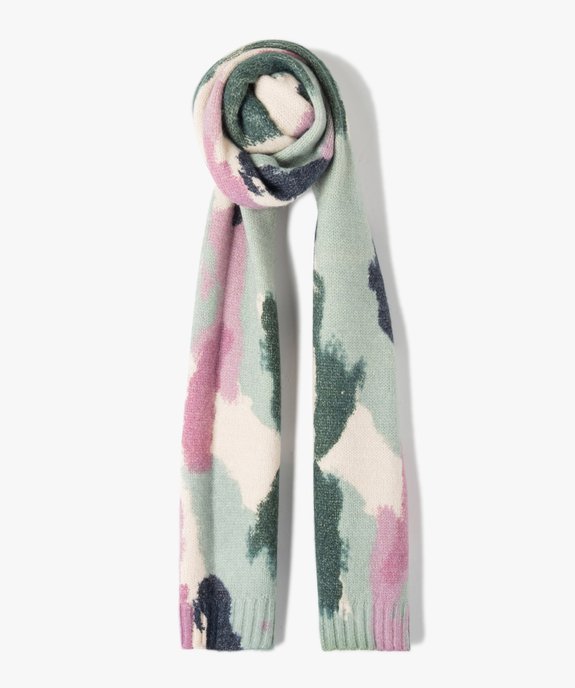 Echarpe femme en maille imprimée aquarelle vue1 - GEMO (ACCESS) - GEMO