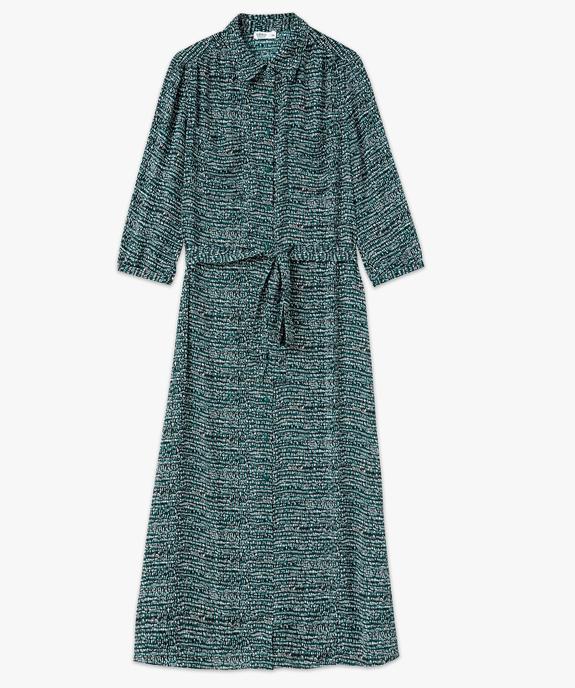 Robe chemise longue à manches 3/4 femme vue4 - GEMO 4G FEMME - GEMO