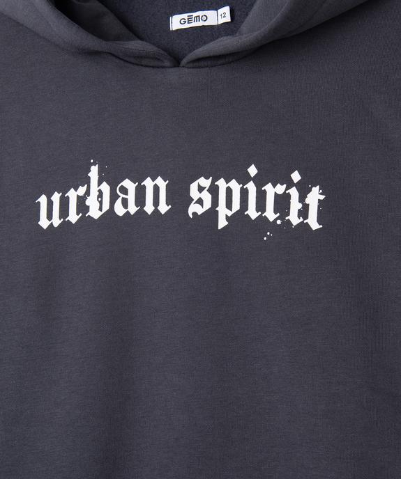 Sweat à capuche avec inscription garçon vue2 - GEMO (JUNIOR) - GEMO