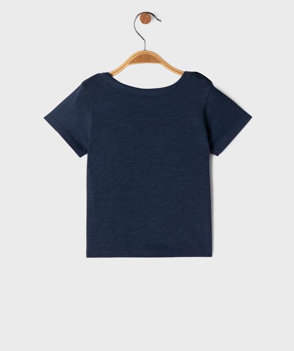 Tee-shirt manches courtes col bateau avec inscription bébé garçon vue4 - GEMO 4G BEBE - GEMO