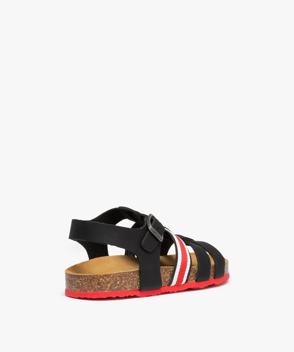 Sandales garçon à brides en cuir et semelle contrastée vue4 - GEMO (ENFANT) - GEMO