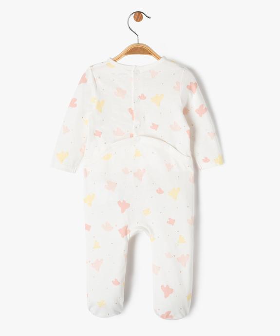 Pyjama dors-bien avec motifs oiseaux bébé fille  vue3 - GEMO 4G BEBE - GEMO