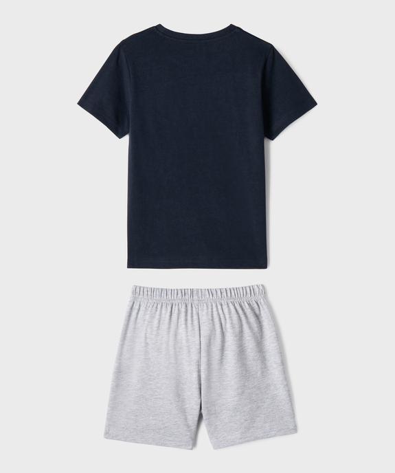 Pyjashort bicolore avec inscription bouclette garçon - LuluCastagnette vue4 - LULU CASTAGNETTE GEMO FOR GOOD - GEMO