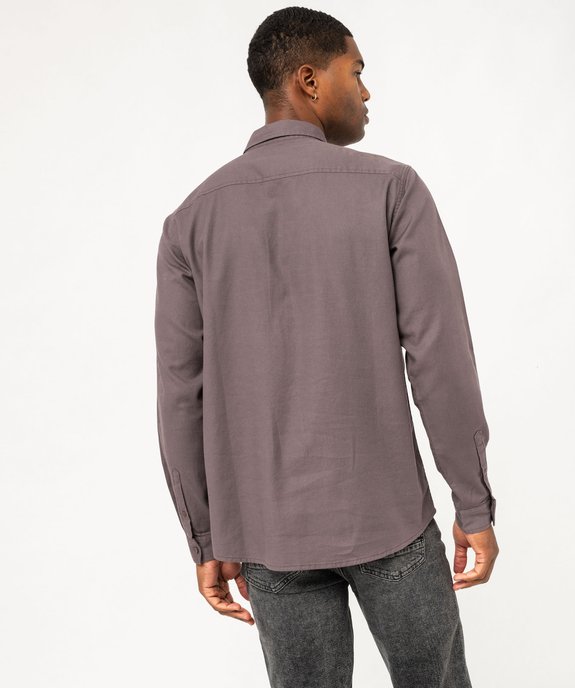 Chemise en coton avec poches poitrine homme vue3 - GEMO 4G HOMME - GEMO