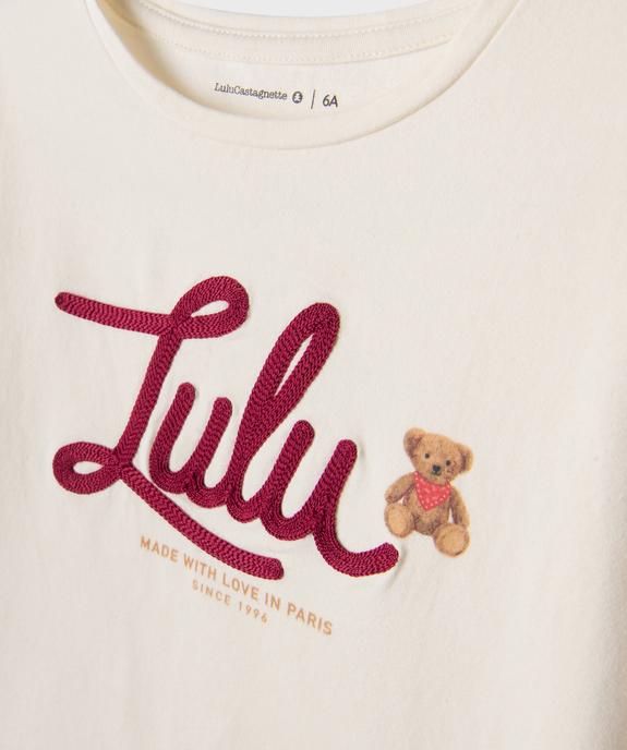 Tee-shirt manches longues blousantes en jersey extensible fille - LuluCastagnette vue1 - LULU CASTAGNETTE G4G D - GEMO