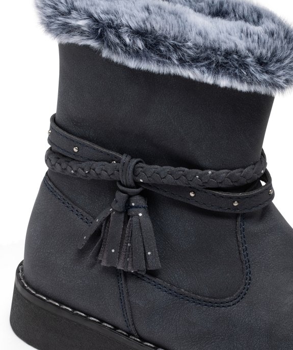 Boots fourrées à brides et zip pratique fille vue6 - GEMO (ENFANT) - GEMO