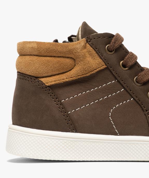Baskets bébé garçon en cuir fermeture zippée vue6 - GEMO(BEBE DEBT) - GEMO