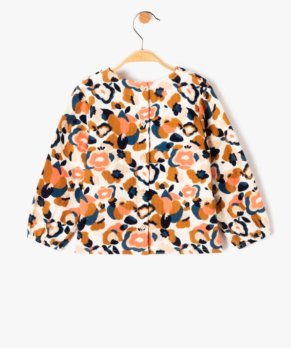 Blouse bébé fille à manches longues en gaze de coton vue3 - GEMO(BEBE DEBT) - GEMO