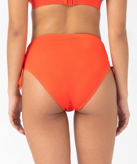 Slip de bain femme taille haute en maille texturée vue2 - GEMO 4G FEMME - GEMO