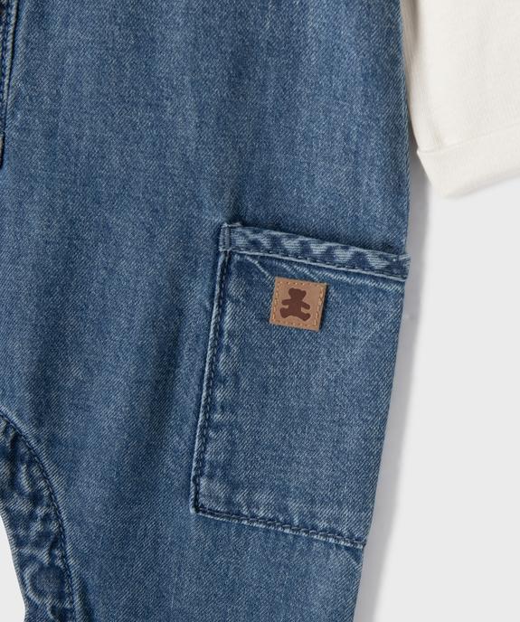 Ensemble bébé garçon : salopette en jean et body - LuluCastagnette vue3 - LULUCASTAGNETTE - GEMO