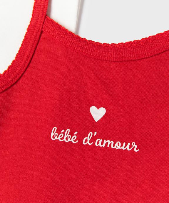 Body à bretelles motifs coeurs bébé fille (lot de 3) vue2 - GEMO 4G BEBE - GEMO