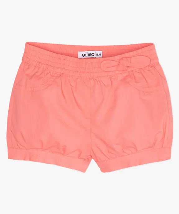 Short bébé fille bloomer à taille élastiquée vue1 - GEMO(BEBE DEBT) - GEMO