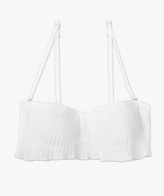 Soutien-gorge femme bandeau en voile plissé vue4 - GEMO(HOMWR FEM) - GEMO