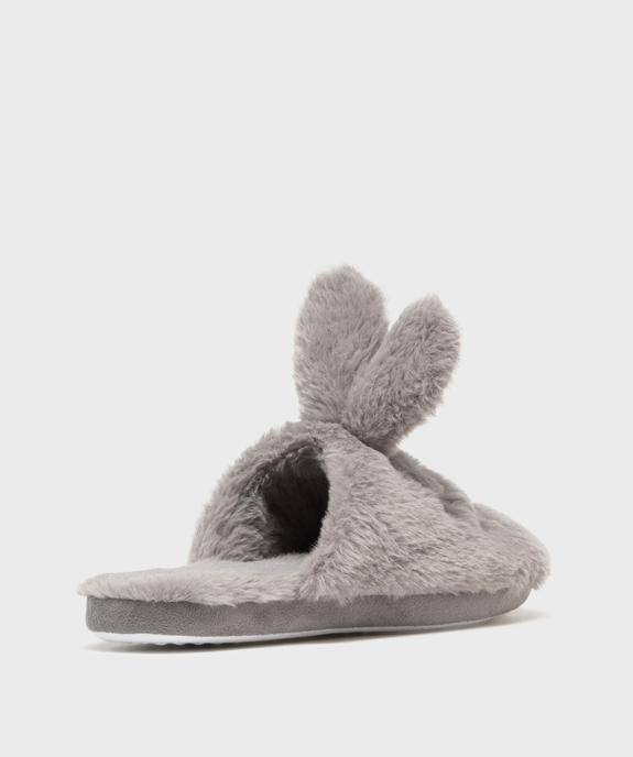 Chaussons mules en fourrure imitation avec oreilles de lapin femme vue4 - GEMO 4G FEMME - GEMO