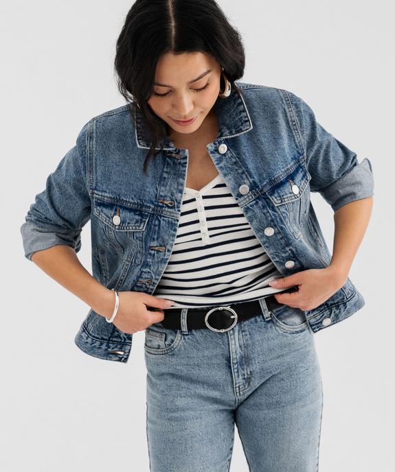 Veste en jean classique femme vue6 - GEMO 4G FEMME - GEMO