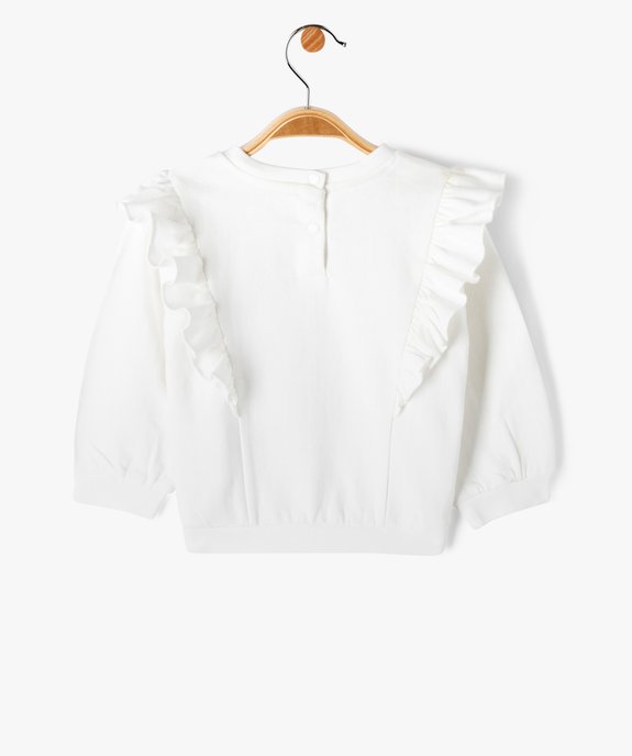 Sweat à volants en molleton bébé - LuluCastagnette vue4 - LULUCASTAGNETTE - GEMO