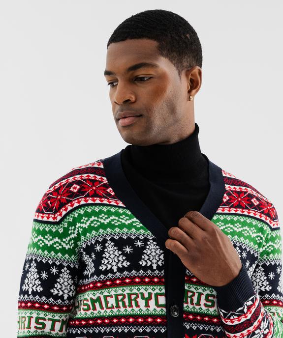 Gilet boutonné de Noël homme vue2 - GEMO (HOMME) - GEMO