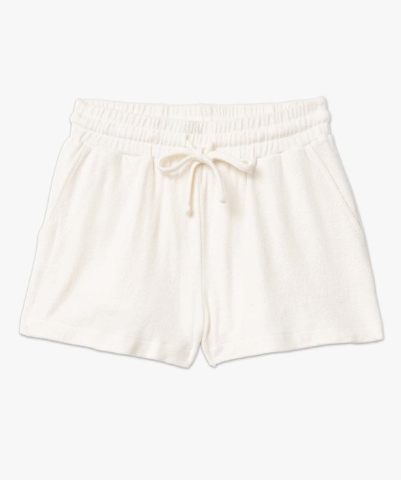 Short de plage femme en éponge avec taille élastique vue4 - GEMO (PLAGE) - GEMO