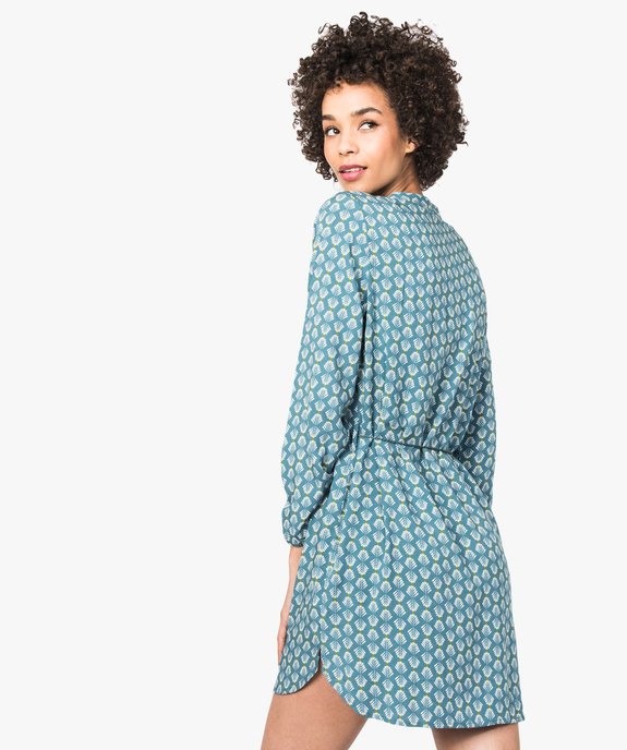 Chemise de nuit boutonnée à ceinture vue3 - GEMO(HOMWR FEM) - GEMO