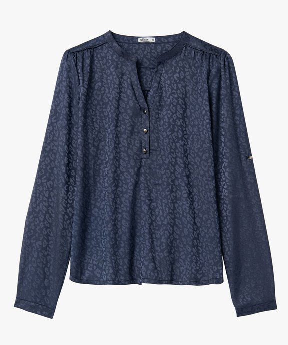 Blouse femme satinée avec manches retroussables vue4 - GEMO(FEMME PAP) - GEMO