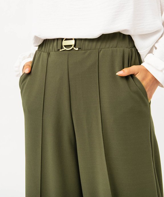 Pantalon en maille extensible avec bijou à la ceinture femme vue2 - GEMO(FEMME PAP) - GEMO