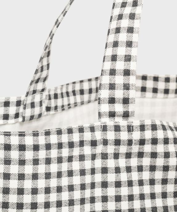 Tote bag à motif vichy vue3 - GEMO (ACCESS) - GEMO