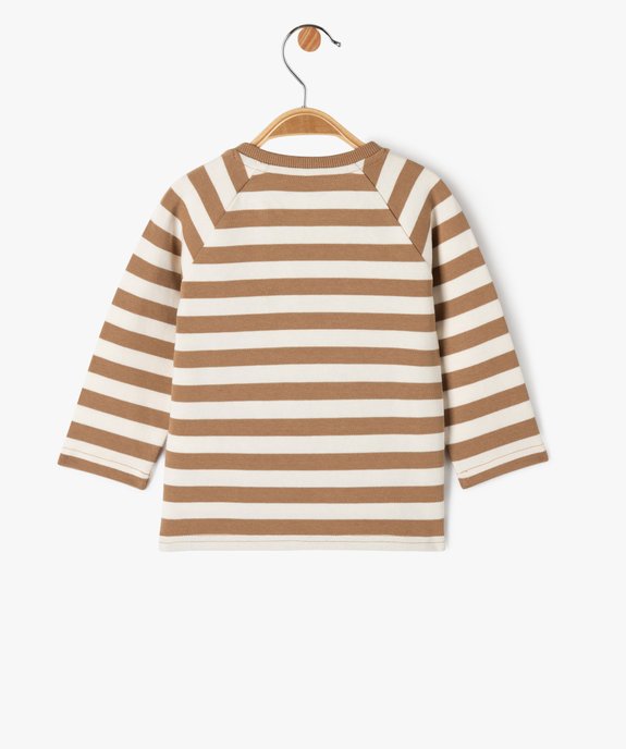 Tee-shirt manches longues rayé en coton épais bébé garçon vue3 - GEMO(BEBE DEBT) - GEMO