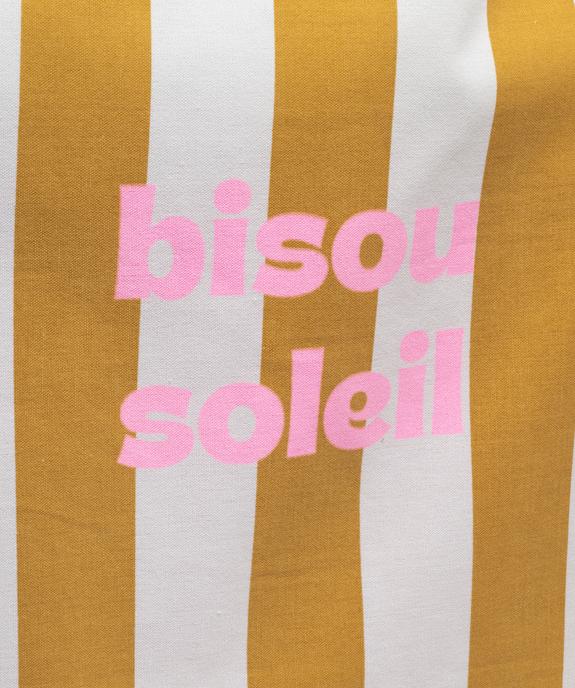 Tote bag en coton à rayures et message vue3 - GEMO (ACCESS) - GEMO