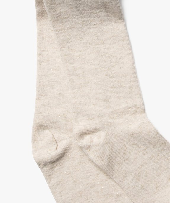 Collants chauds unis et pailletés fille vue2 - GEMO 4G FILLE - GEMO