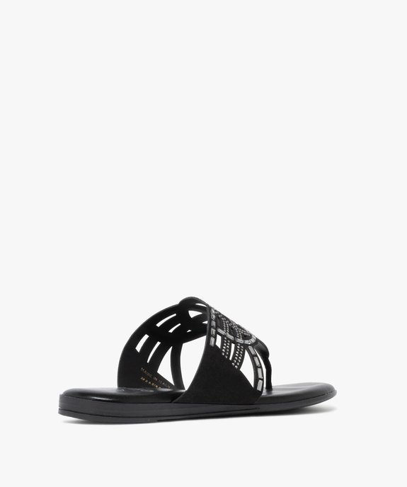 Mules femme à bride entre-doigts fantaisie avec bijoux vue4 - GEMO (CASUAL) - GEMO