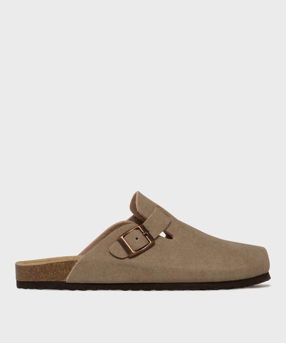 Sabots en suédine avec semelle intérieure anatomique en cuir femme vue1 - 5 MILES - GEMO