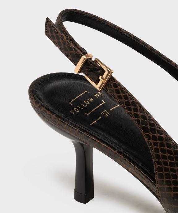 Escarpins slingback à bout pointu et petit talon fin femme - Follow Me vue6 - FOLLOW ME - GEMO
