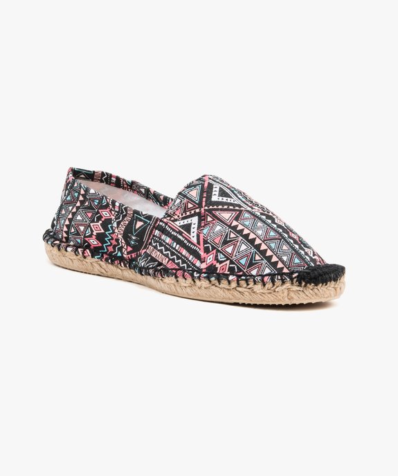 Espadrilles femme à talon plat dessus toile vue2 - GEMO (PLAGE) - GEMO
