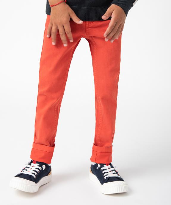 Pantalon garçon uni coupe Slim extensible  vue1 - GEMO 4G GARCON - GEMO