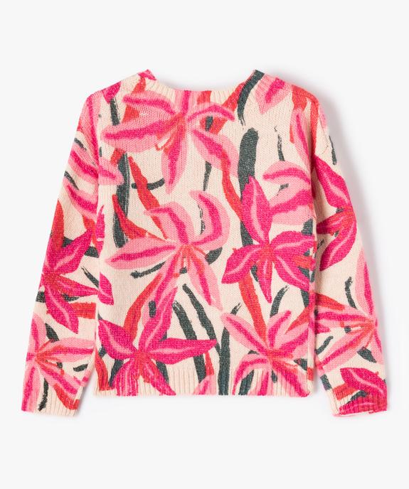 Pull fille en grosse maille imprimée vue3 - GEMO (ENFANT) - GEMO