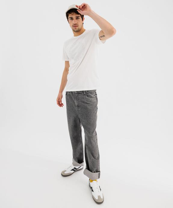 Tee-shirt manches courtes à broderie homme vue4 - GEMO (HOMME) - GEMO
