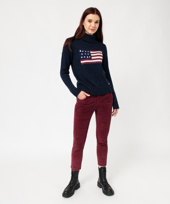Pull femme à col roulé avec drapeau - LuluCastagnette vue5 - LULUCASTAGNETTE - GEMO