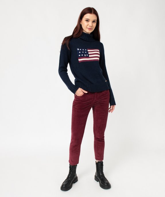 Pull femme à col roulé avec drapeau - LuluCastagnette vue5 - LULUCASTAGNETTE - GEMO