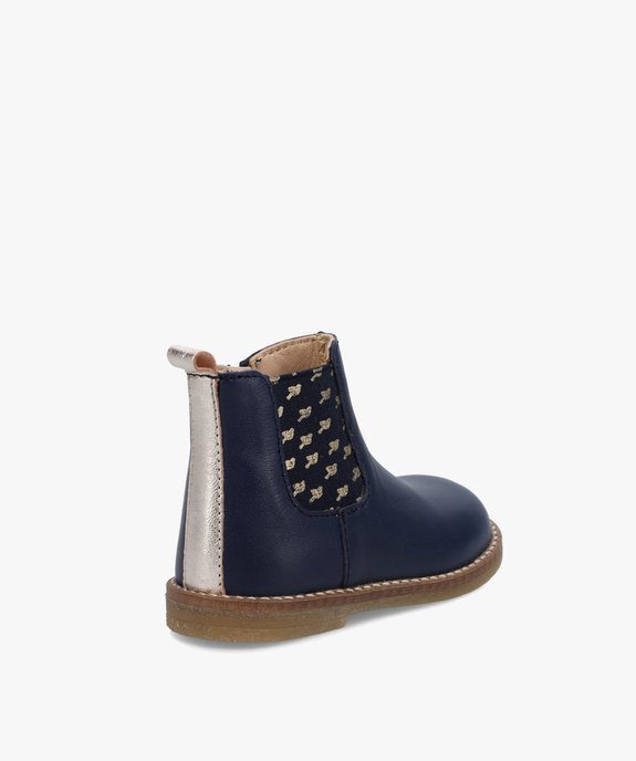 Boots bébé fille style Chelsea en cuir uni – NA! vue4 - NA! - GEMO