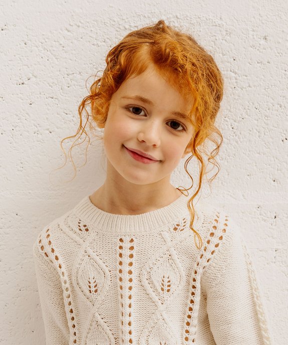 Pull ajouré en maille chenille fille vue5 - GEMO (ENFANT) - GEMO